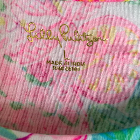 Lilly Pulitzer Pink and Green Tiltson Floral Short Sleeve Dress - Picture 7 of 8